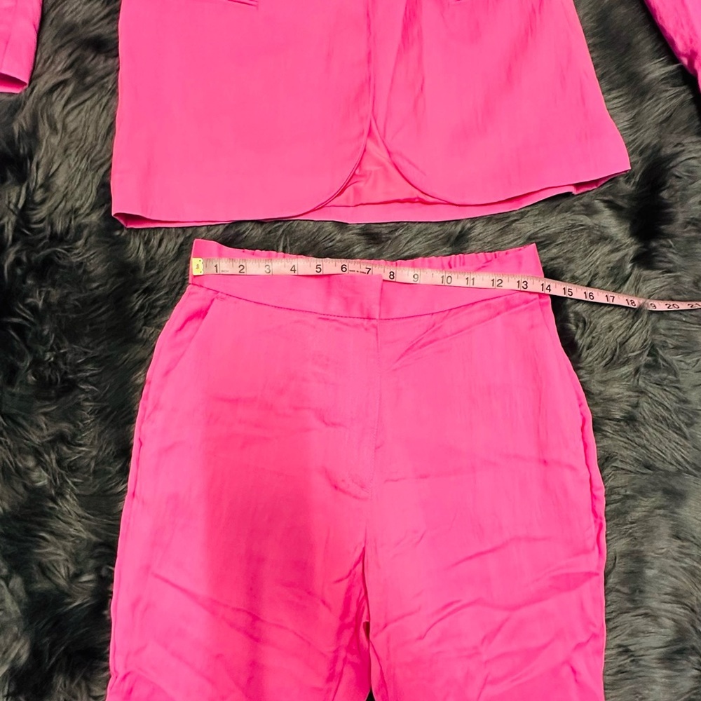 H&M Hot Pink Suit Set | Blazer Size S & Pants Size 8 | Barbiecore | NWT - Picture 6 of 16
